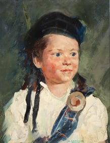 Margery Austen Ryerson (American 1886-1989), Portrait of a Boy in Scottish Attire, oil on canvas