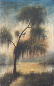 Will Ousley (American 1866-1953), “The Old Tree at Ousley’s Landing, Bagdad, LA??, 1931, oil on