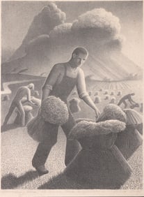 Grant Wood (American 1891-1942), "Approaching Storm", 1940, lithograph on wove paper