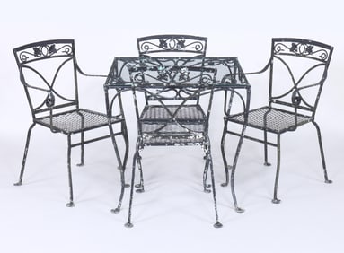 Five-Piece Salterini "Mount Vernon" Wrought Iron Patio Set