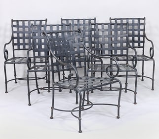 Set of (6) of Brown Jordan, "Florentine" Patio Armchairs