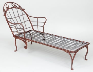 Wrought Iron Adjustable Chaise Lounge