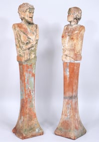 Satyr and Nymph Terracotta Herms