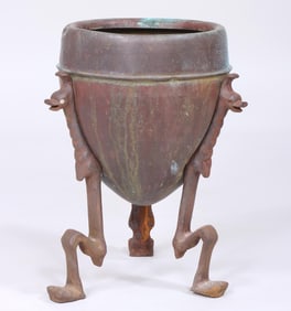 Copper and Cast Iron Planter