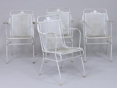 Set of (4) Wrought Iron Armchairs