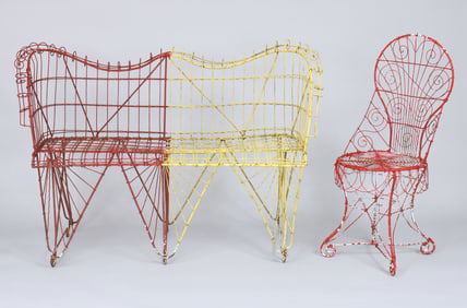 Two-Piece Wirework Garden Set, 19th/20th century