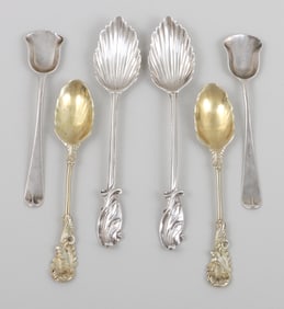 A group of (6) mid-18th century fancy English spoons.