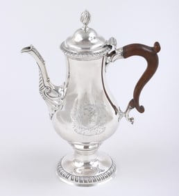 Irish Georgian double bellied coffeepot, John Locker, Dublin, 1771.