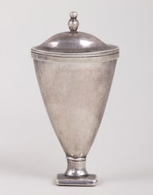 18th/19th century silver urn-form nutmeg grater.