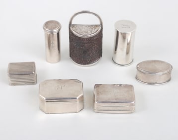 Group of (6) Georgian sterling silver nutmeg graters.