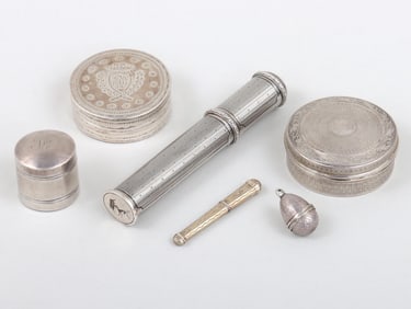 Group of (6) German and French silver items.