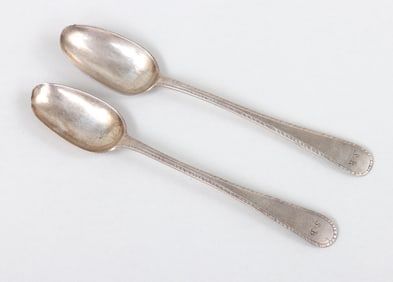 Pair of teaspoons, Paul Revere, Jr., Boston, circa 1765.