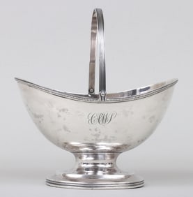 Swing handle sugar basket, Jones, Ball & Poor, Boston, circa 1840.