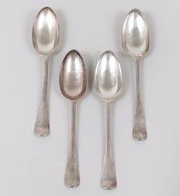 Set of (4) New York City tablespoons, Thomas Hammersley, circa 1760.