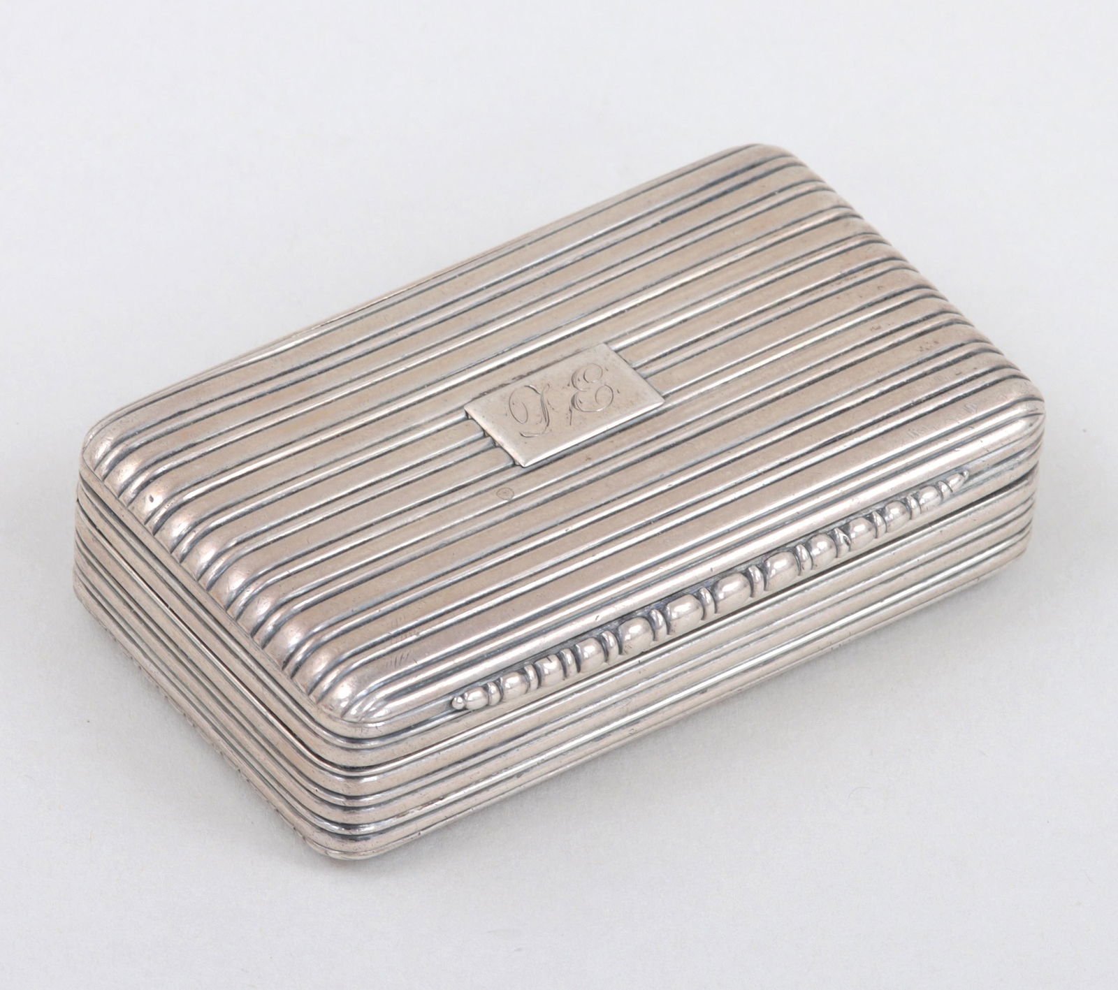 Hall & Hewson rectangular silver snuff box, Albany, NY, circa 1840. (1 of 7)
