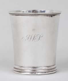 Julep cup by William (or Wilson) McGrew, Cincinnati, OH, circa 1825.