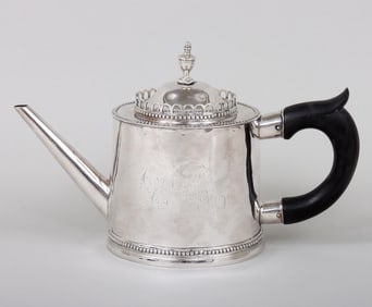 Drum form teapot, Thomas Shields, Philadelphia, 1785.