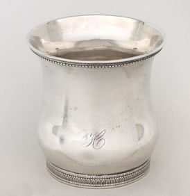 Coin silver beaker, Harvey Lewis, Philadelphia, circa 1810.