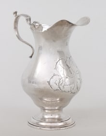 18th century cream jug, Edmund Milne, Philadelphia, circa 1765.