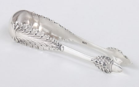 Ornate classical sugar tongs, Fletcher & Gardiner, Philadelphia, circa 1820.