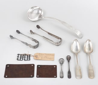 A remarkable group of (11) silver and other items by Washington, PA silversmith Jacob Schaffer,
