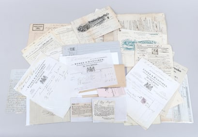 Lot of (69) documents: invoices from silver companies, business cards, and miscellaneous