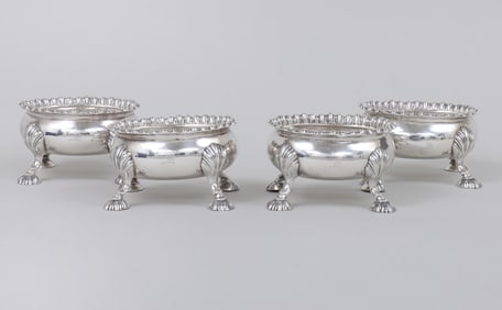 Set of (4) substantial weight salt cellars, S.Kirk & Son, Baltimore, circa early 20th century.