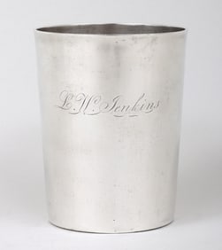 Maryland julep cup, Thomas Warner, Baltimore, circa 1800-10.