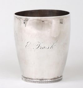 Maryland coin silver julep cup, Littleton Holand, Baltimore, circa 1800.