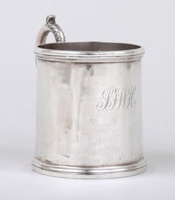 Early 19th century coin silver handled cup, Charles Pryse, Baltimore, circa 1825.