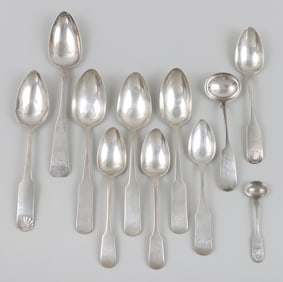 Group of (11) Charleston and other South Carolina, Virginia coin silver flatware, early 19th