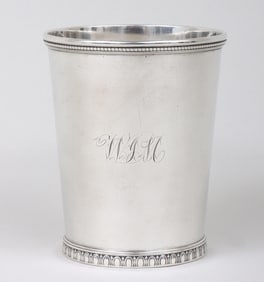 Tall julep cup by Gale & Wood, New York City, retailed by Hayden and Whilden, Charleston, SC, circa