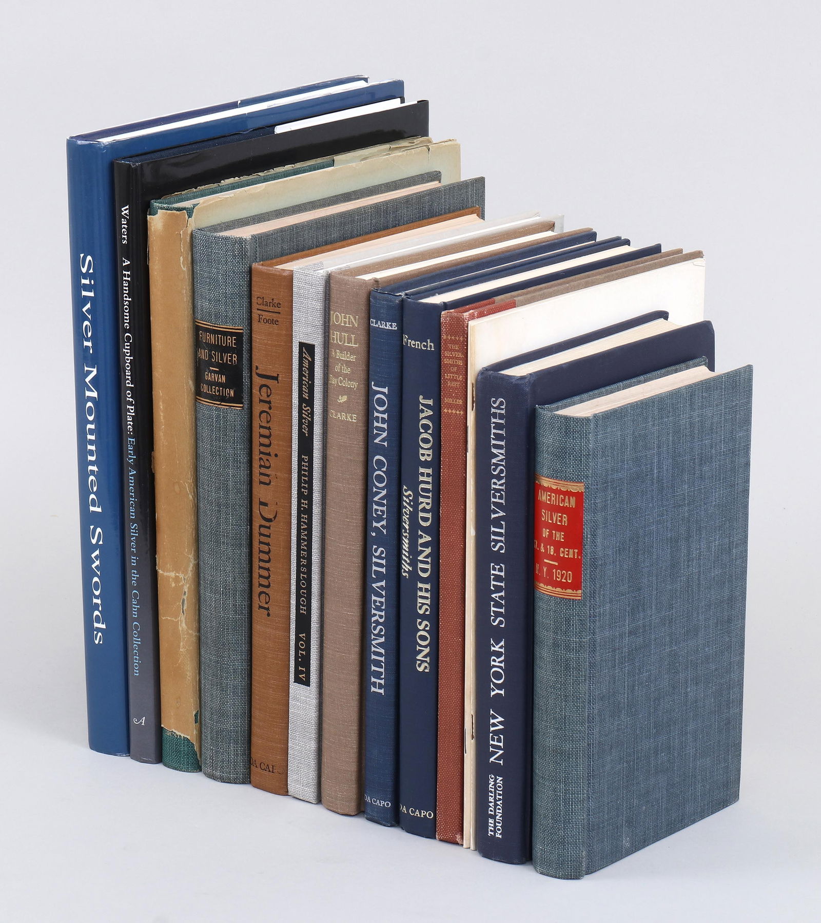 Group of (14) books and catalogs on early New England and American silver. (1 of 19)