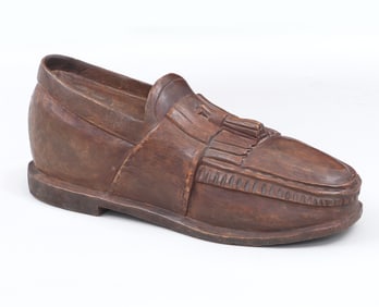 Oversized Carved Wood Shoe for Advertising Display or Sign