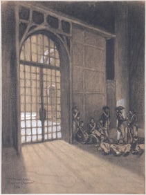 Ernest Nathaniel Townsend (American 1893-1945), "Andre Chenier", 1924, charcoal and gouache on paper