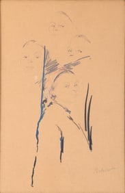 Philip Andreevich Maliavin (Russian 1869-1940), Portrait of a Peasant Woman, pencil and crayon on