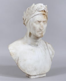 Continental School (19th Century), Bust of Dante, marble