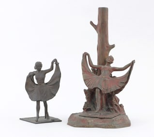 Group of (2) Austrian Bronze Erotic Dancers