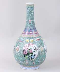 Large Famille Rose Bottle Vase