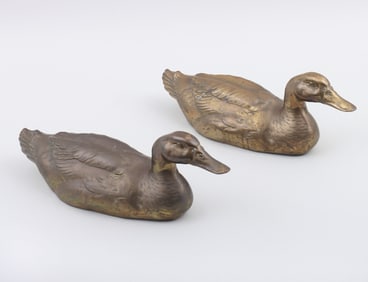Pair of Asian Brass Ducks