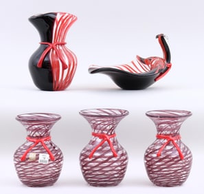 Licio Zanetti (Italian 20th century), Group of (5) Murano Glass Table Articles
