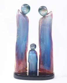 Dino Rosin (Italian b. 1948), "The Family", chalcedony glass