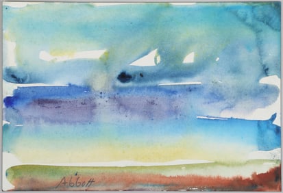 Mary Abbott (American 1921-2019), "Southampton Seas", 1988, watercolor on paper