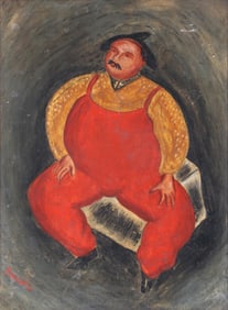 Esther Pressoir (American 1905-1986), Portrait of a Man, oil on board