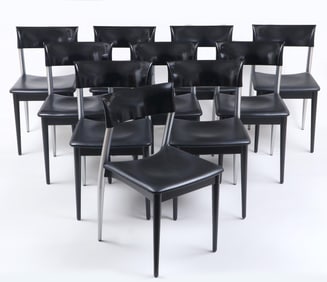 Set of (10) Italian Modern Chairs by Pottoco