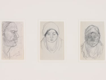 Abraham Walkowitz (American 1878-1965), Group of (3) Portraits, 1909, pencil on paper
