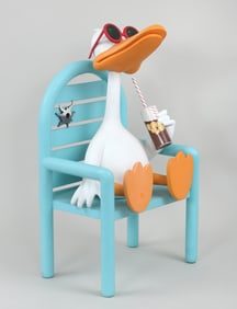 Michael Bedard (Canadian b. 1949), ''Sitting Duck'', polychrome painted wood