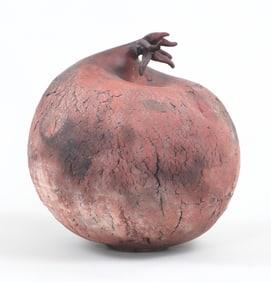 Tom Neugebauer (American 20th/21st century), Pomegranate, 1978, raku-fired Studio Pottery sculpture
