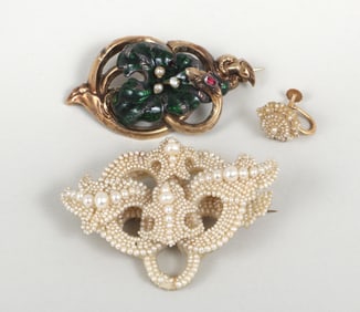 Group of (2) Victorian Brooches