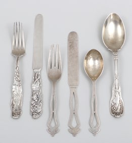 Group of (6) Tiffany, Gorham, and Frank Walter Lawrence Sterling Silver Flatware
